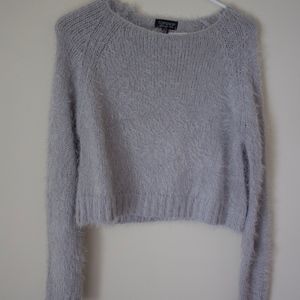Topshop Fuzzy Cropped Sweater